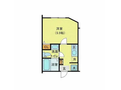 ラフィーネ上大岡(1K/2階)の間取り写真