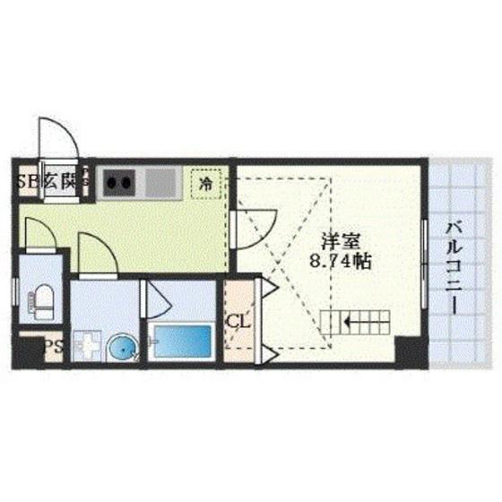 XSELL YAGA(1K/4階)の間取り写真