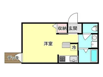 GARDEN・HOUSE奥田(1K/1階)の間取り写真