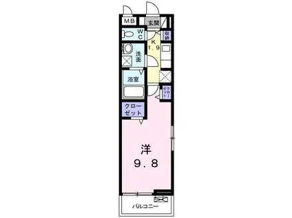 カメラート高見(1K/3階)の間取り写真