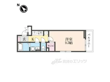 ＪＲ片町線 津田駅 徒歩14分 3階建 築3年(1K/2階)の間取り写真