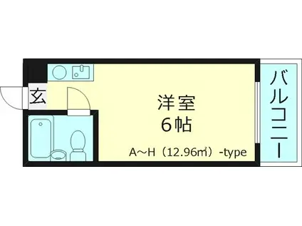 アインス蒲生(ワンルーム/4階)の間取り写真