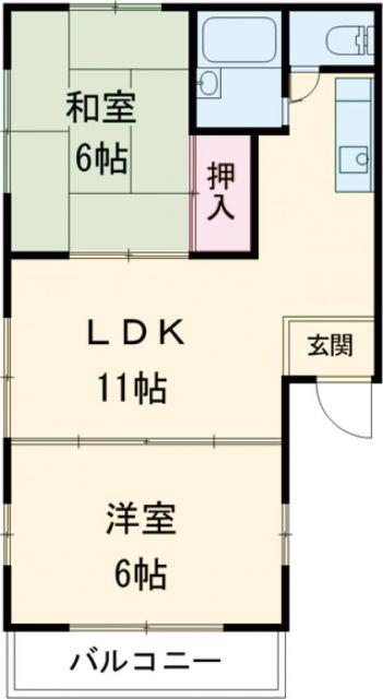 メゾンサンランド(2LDK/1階)の間取り写真