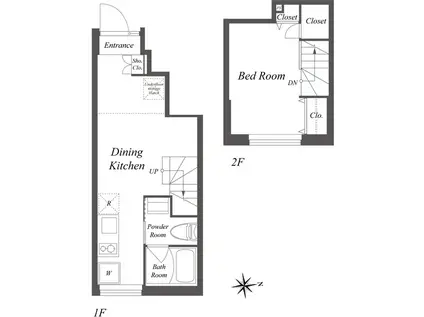 PAIR新大久保(1DK/1階)の間取り写真