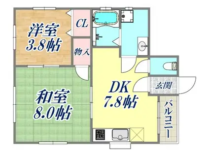 木村ハイツ(2DK/1階)の間取り写真