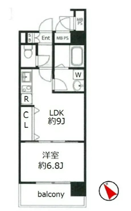 ヴィータローザ横浜吉野町 9階階 間取り