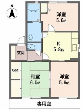 フォーレス塩屋(3K/2階)の間取り写真