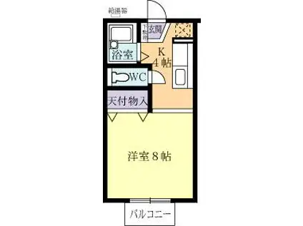 カオルコート(1K/2階)の間取り写真
