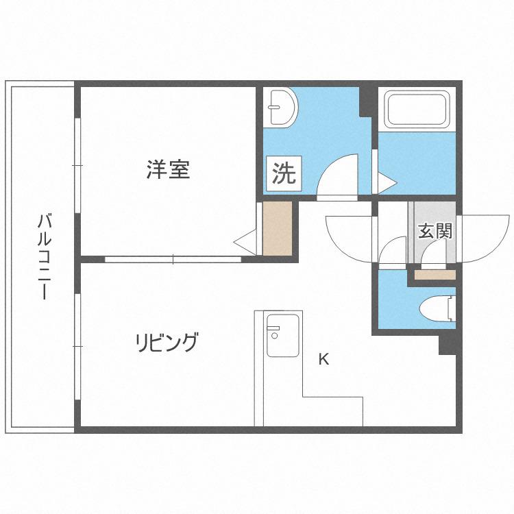 アベニュー224(1LDK/4階)の間取り写真