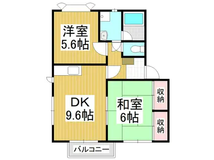 エクセルプラザ(2DK/2階)の間取り写真