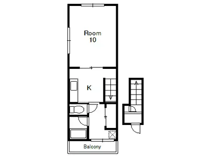 戸川ハイツ(1DK/2階)の間取り写真