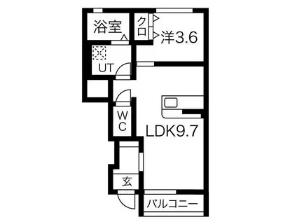 BEL POSTO北上 A棟(1LDK/1階)の間取り写真