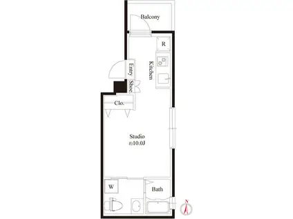 CASA BIANCA(ワンルーム/4階)の間取り写真