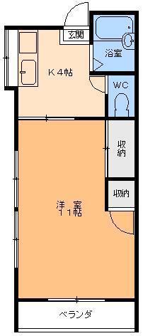 サンクレスト枝松(1K/1階)の間取り写真