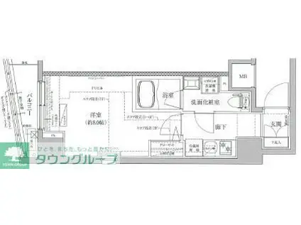 ティモーネプレミアムノルド亀戸(1K/5階)の間取り写真