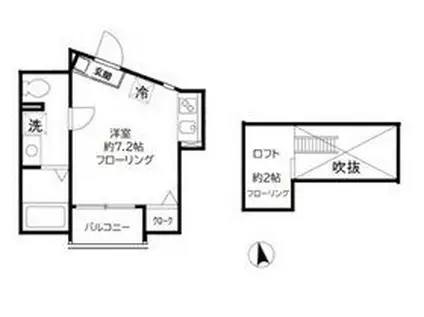 ヌーヴォープリエール(ワンルーム/3階)の間取り写真