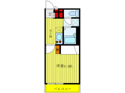 レオパレスソレーユIII(1K/1階)の間取り写真