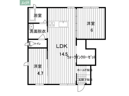 クレセオ西長瀬(2LDK/1階)の間取り写真