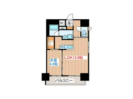 BRIGHTON イースト(1LDK/9階)の間取り写真