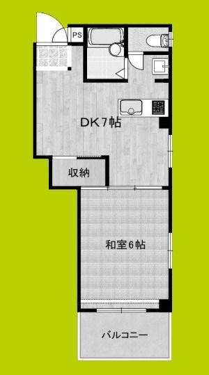 メゾンド紫香(1DK/1階)の間取り写真