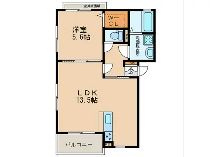 メゾン エパヌイ(1LDK/1階)の間取り写真