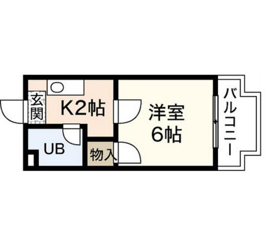 ホワイトパレス長束(1K/3階)の間取り写真