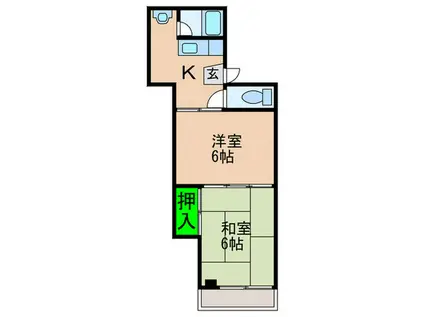 長居第3ハイツ(2K/4階)の間取り写真