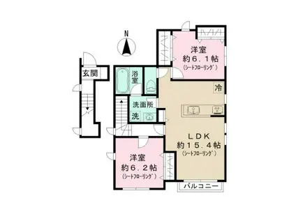 リエート(2LDK/2階)の間取り写真