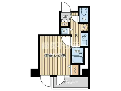 CITY SPIRE新富町(1K/3階)の間取り写真