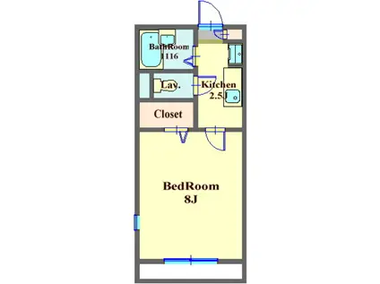 エトワールIII(1K/3階)の間取り写真