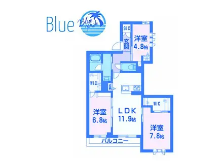 シャーメゾン湘南松が丘II(3LDK/2階)の間取り写真