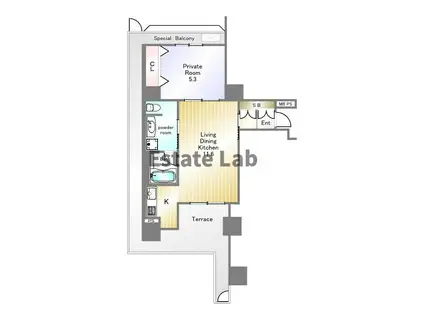 ワコーレ元町山手ID(1LDK/1階)の間取り写真