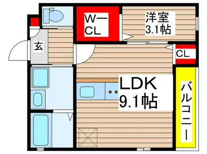 マイハウス天台(1LDK/3階)の間取り写真