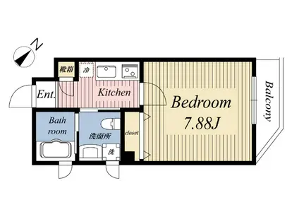 長崎清水レジデンス(1K/1階)の間取り写真