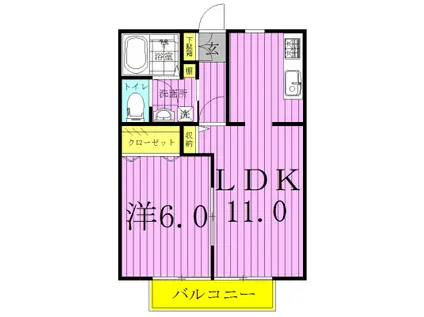 グランシード(1LDK/1階)の間取り写真