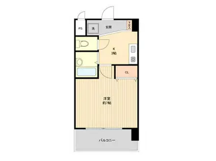 パークフラッツ金山(1K/10階)の間取り写真