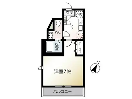 MQUARTO湘南海岸公園II(1K/1階)の間取り写真