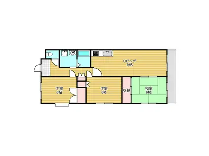 セントポリア豊中(3LDK/2階)の間取り写真