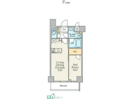 クレストコート中板橋(1LDK/8階)の間取り写真
