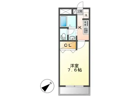 ロイヤルメイセス(1K/2階)の間取り写真