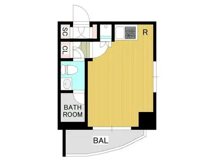 プレミアムキューブ大森(ワンルーム/2階)の間取り写真