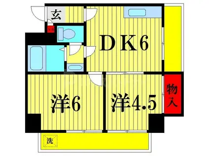 ヴェルデ流山(2DK/5階)の間取り写真