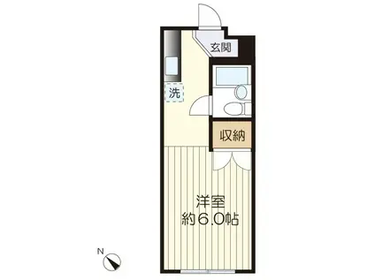 三田フラット(1K/2階)の間取り写真