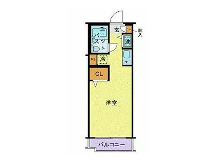 ジョイフル祐天寺(ワンルーム/3階)の間取り写真