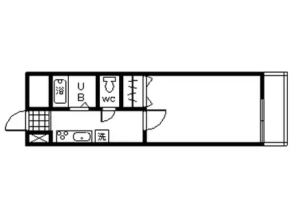 レジェ長田(1K/4階)の間取り写真