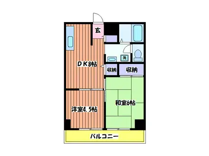 富士パークビル(2DK/5階)の間取り写真