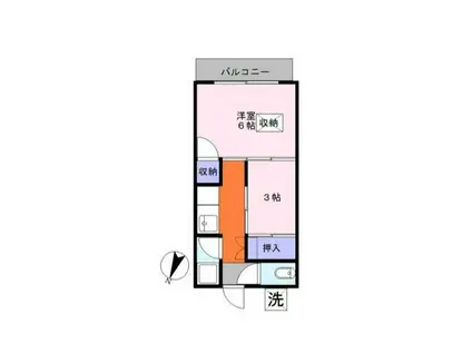 コーポ正和(2K/2階)の間取り写真