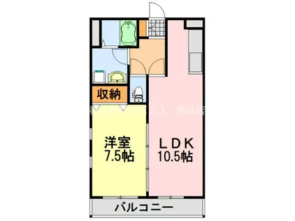 エターナI(1LDK/1階)の間取り写真