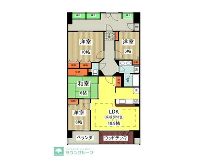 グランシティレイディアントアクアヴィータ(4LDK/7階)の間取り写真