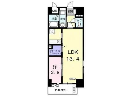 ラフレシール ドゥ(1LDK/1階)の間取り写真